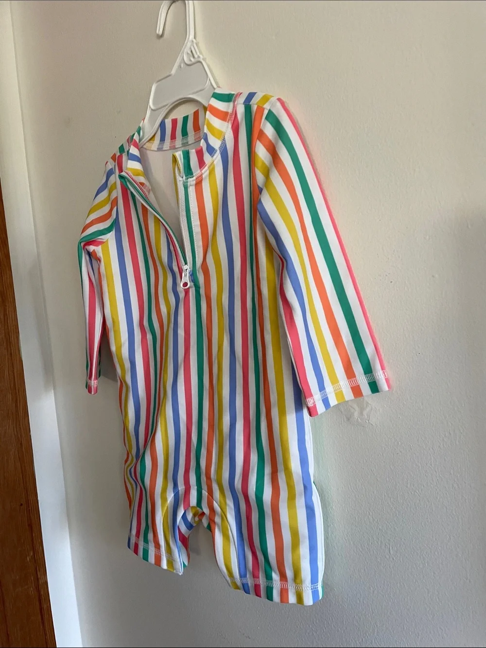 GAP Kids One-Piece Rash Guard Swim Suit - Rainbow Stripes